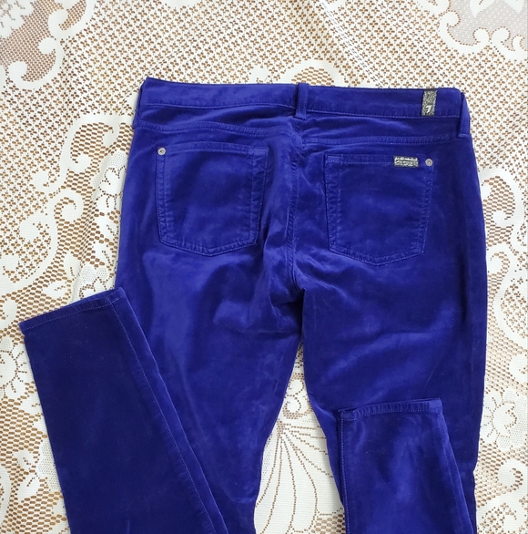 7 For All Mankind Velvet Vibrant Purple Skinny Pants 29 Waist - Picture 10 of 11